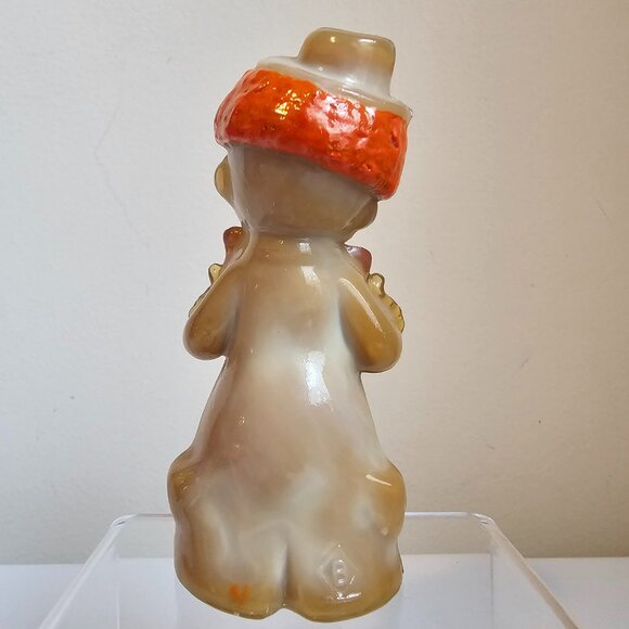 Boyd Art Glass Chuckles the Clown Hand Painted Caramel Brown Vintage 4" - Picture 4 of 8